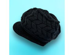 Pletený baret - černý 7