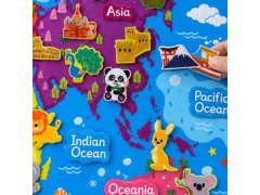 Plstěná dětská mapa světa se zvířátky a&nbsp;památkami 3