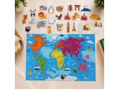 Plstěná dětská mapa světa se zvířátky a&nbsp;památkami 5