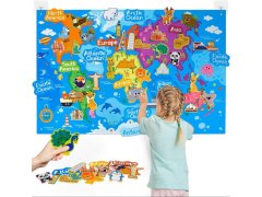 Plstěná dětská mapa světa se zvířátky a&nbsp;památkami 9
