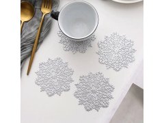 Podtácek sněhová vločka - stříbrná 8
