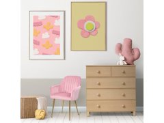 Polstrovaná růžová židlička/křesílko 4