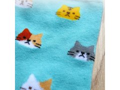 Ponožky s kočičkami - modré 5