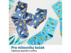 Ponožky s kočičkami - šedé 3