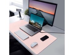 Prémiová koženková podložka pod myš a&nbsp;klávesnici 80x40 cm - růžová 5