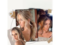 Příčesek do vlasů na klipu melír - tmavá blond 3