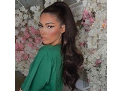 Příčesek do vlasů vlnitý culík 60 cm - tmavě hnědý 8