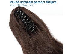 Příčesek do vlasů vlnitý culík - tmavě hnědý 2