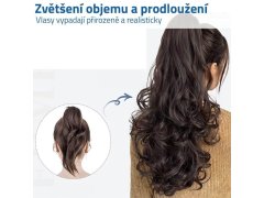 Příčesek do vlasů vlnitý culík - tmavě hnědý 3