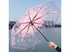 Průhledný deštník - květiny 1