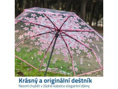 Průhledný deštník - květiny 3