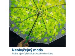 Průhledný deštník - zelené listy 3