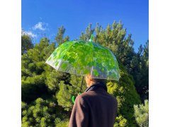 Průhledný deštník - zelené listy 7