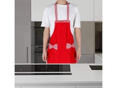 Retro zástěra na vaření - červená 9