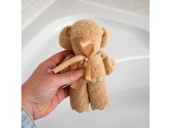 Ručník na obličej - hnědý medvídek s mašlí 