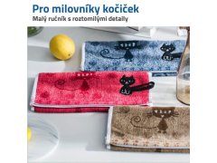 Ručník s kočkou 50x25 cm - červený 3