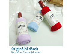 Ručník v dárkovém balení láhev vína - červený 2