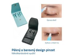 Sada pinzet 4 ks v pouzdru - světle modrá 3