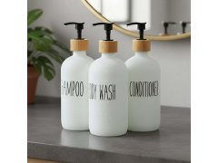 Sada skleněných dávkovačů do koupelny - 3 × 500 ml 3