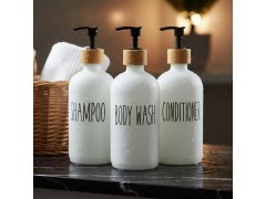 Sada skleněných dávkovačů do koupelny - 3 × 500 ml 7