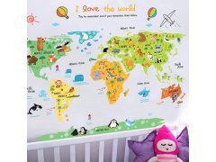 Samolepka na zeď - dětská mapa světa 7