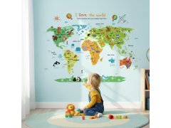 Samolepka na zeď - dětská mapa světa 8