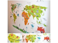 Samolepka na zeď - dětská mapa světa 9