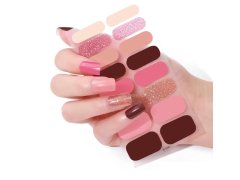 Samolepky na nehty - růžová a&nbsp;bordó 4