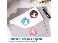 Samolepky pro děti 500 ks - barevní jednorožci 3