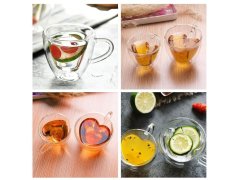 Skleněný hrnek s&nbsp;dvojitou stěnou - srdíčko 12