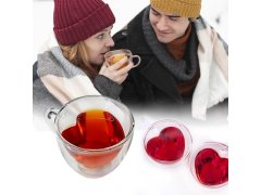 Skleněný hrnek s&nbsp;dvojitou stěnou - srdíčko 14