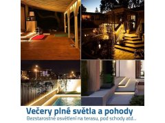 Solární LED páska 3 m - studená bílá 3