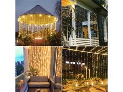 Solární LED závěs - 10 pramenů × 1 m - teplá bílá 4