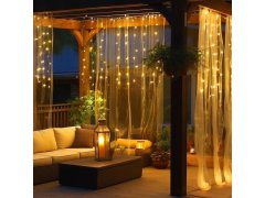 Solární LED závěs - 10 pramenů × 1 m - teplá bílá 6