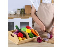 Stohovatelný bambusový organizér 2 přihrádky 2