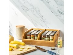 Stohovatelný bambusový organizér 2 přihrádky 3