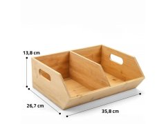 Stohovatelný bambusový organizér 2 přihrádky 7