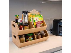 Stohovatelný bambusový organizér 2 přihrádky 9