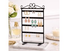 Stojan na šperky a&nbsp;náušnice kovovýčerný 1