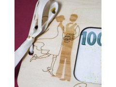 Svatební dar - dřevěné pouzdro na peníze 7