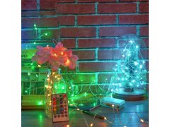 Světelný řetěz s&nbsp;dálkovým ovladačem, barevné/teplé/studené světlo, 5 m 10