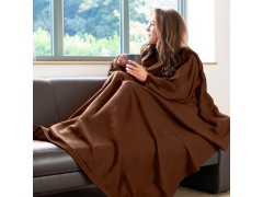 Televizní deka s rukávy - hnědá 5
