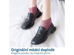Teplé krajkové ponožky - růžové 2