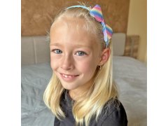 Třpytivá čelenka s&nbsp;mašlí - duhová 9