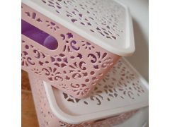 Úložný box s&nbsp;víkem velký - růžový 4