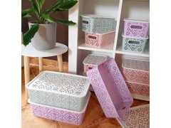 Úložný box s&nbsp;víkem velký - růžový 5