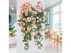 Umělá převislá květina 90 cm - růžovo-oranžová 3