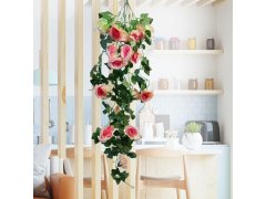Umělá převislá květina 90 cm - růžovo-oranžová 7