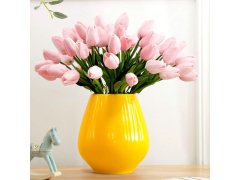 Umělé tulipány 10 ks - světle růžové 5
