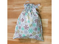 Vánoční dárkový balicí sáček se šňůrkou - 51x39 cm - sněhové vločky 16